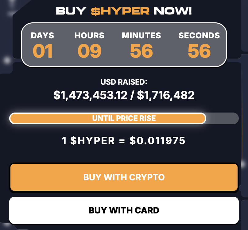 Buy Bitcoin Hyper in the presale phase.